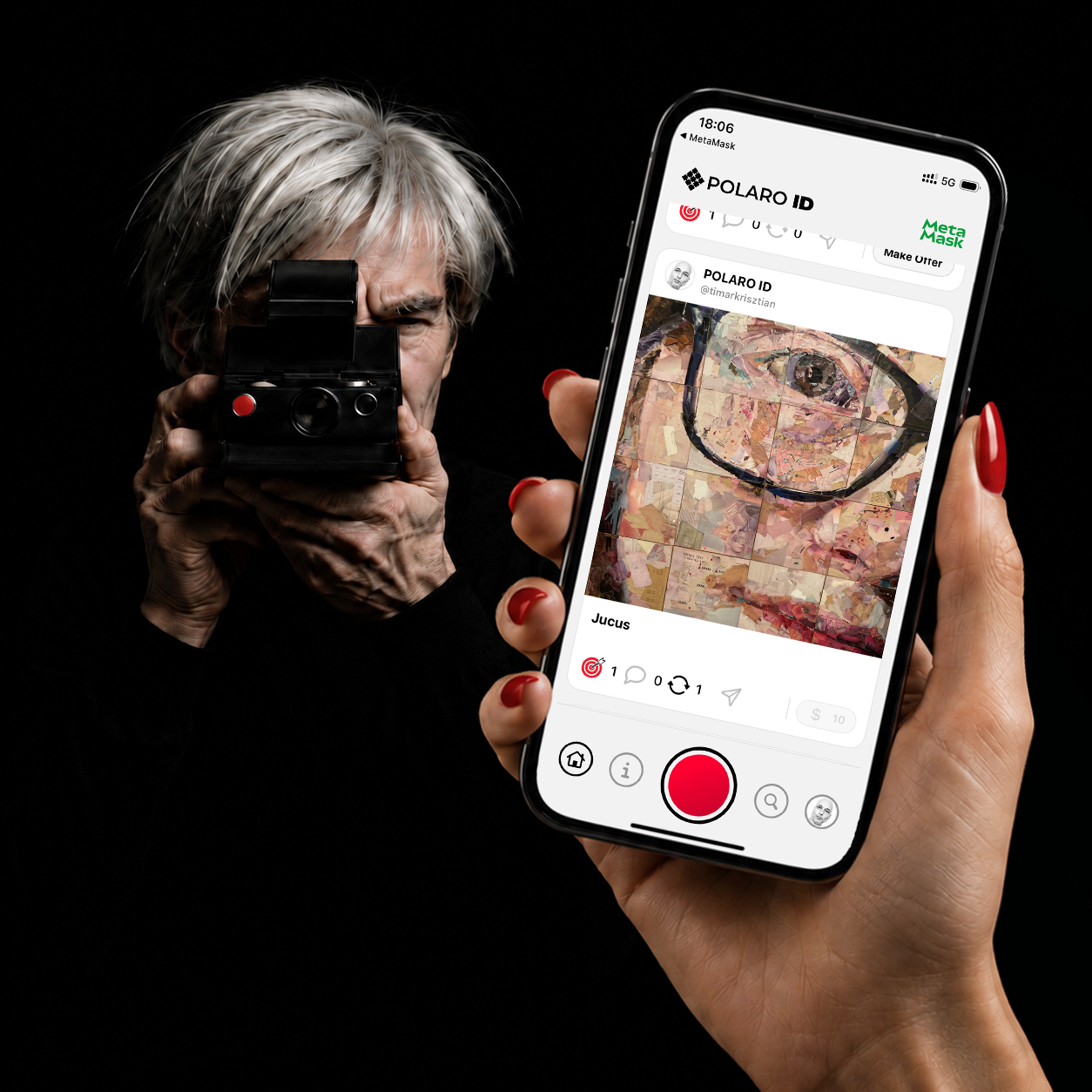 Polaro ID app shown with an original camera-born photography concept